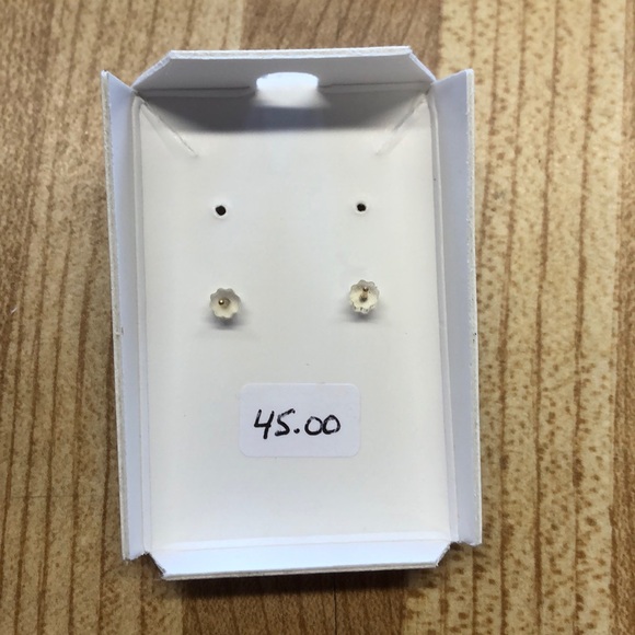 10kt Gold & Smokey Topaz Stud Earrings - Picture 6 of 6